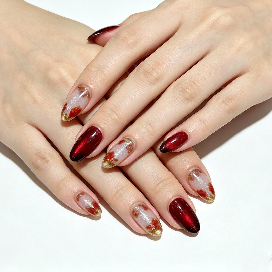 Premium Decorative Floral Press-On Nail Art Stornfield