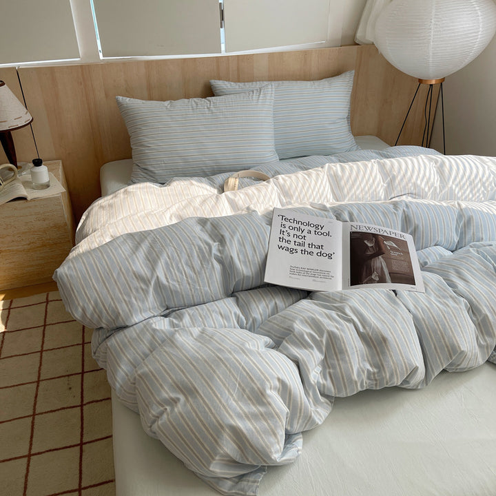 Striped Cotton Duvet Cover Set