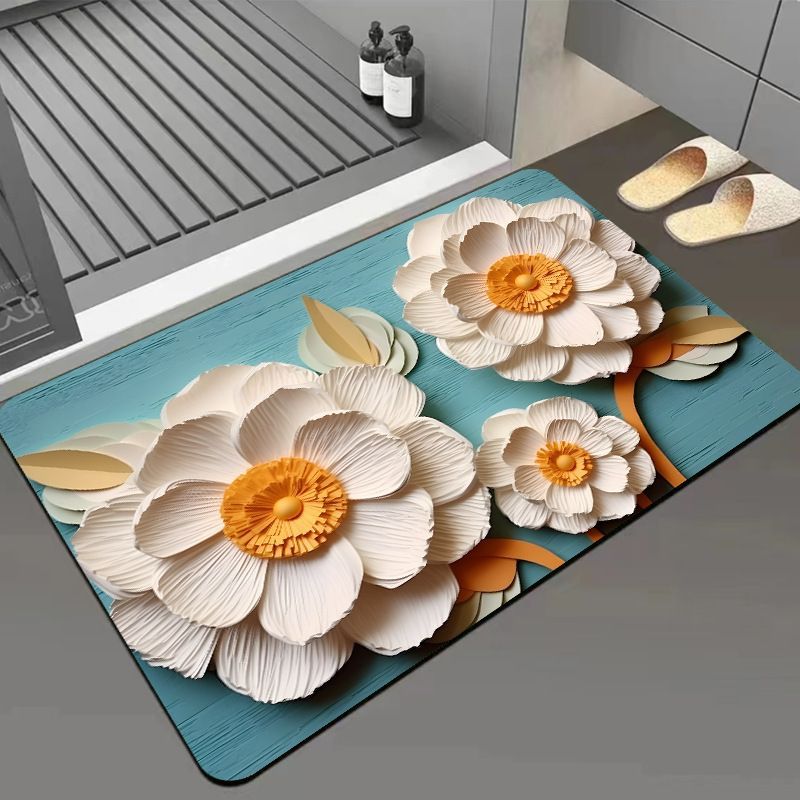 Artistic Floral Design Area Mat