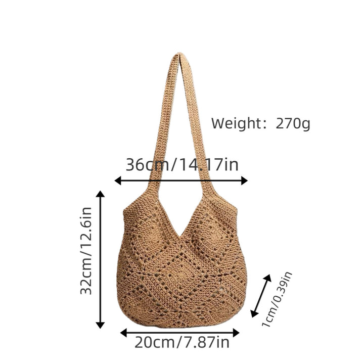 Handbag made of braided natural material with tassel details Stornfield