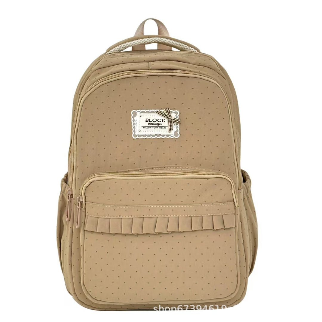 Stylish Polka Dot Ruffled Backpack Stornfield