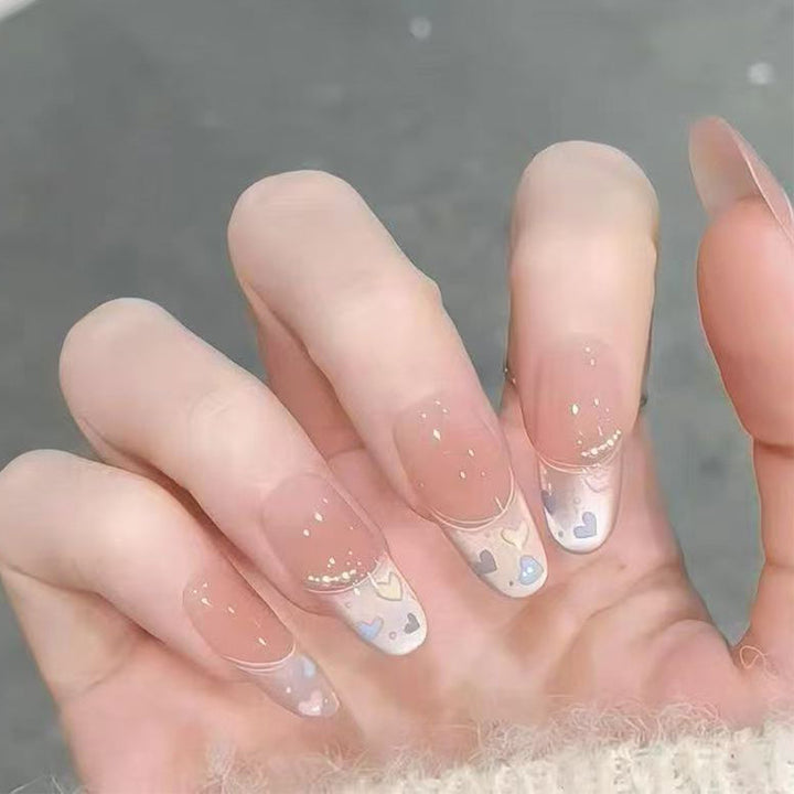 Artistic Heart-Themed Press-On Nails Stornfield