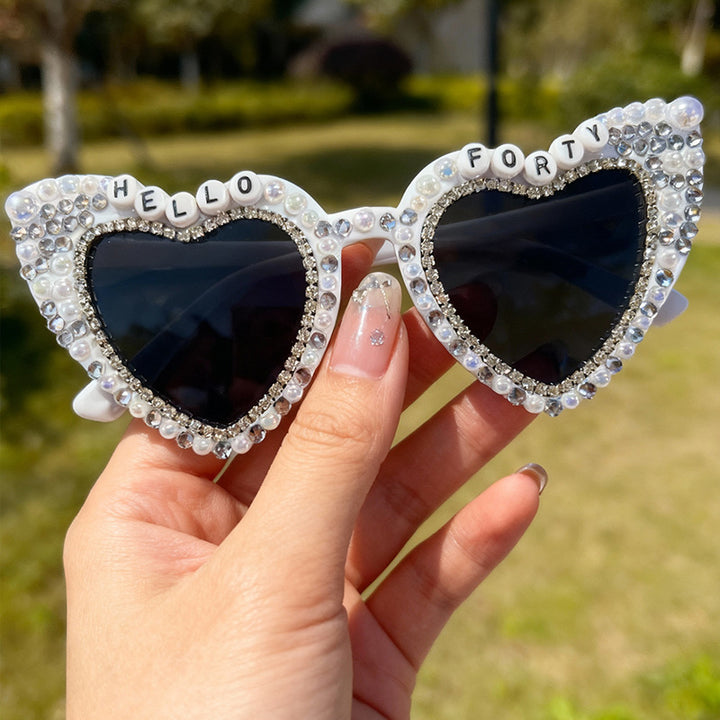 Heart-Shaped Pearl-Embellished Sunglasses Stornfield