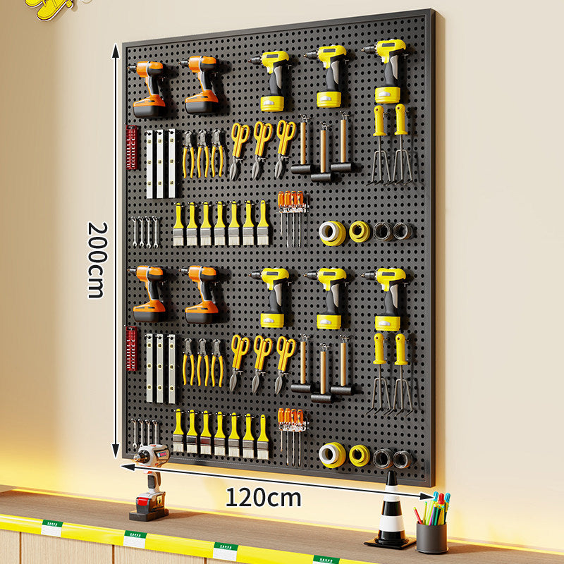 Large Rectangle Wall-Mounted Perforated Metal Pegboard Tool Storage Panel