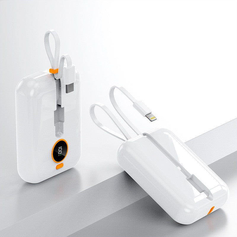 Portable Mini Power Bank with Integrated Charging Cable and Digital Display Stornfield