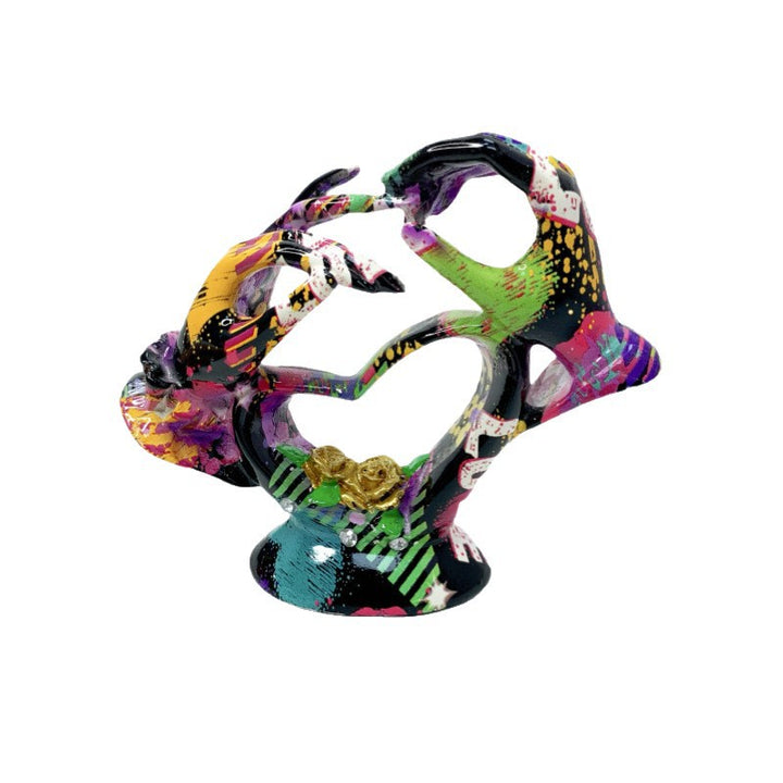 Artistic heart sculpture with intricate painting Stornfield