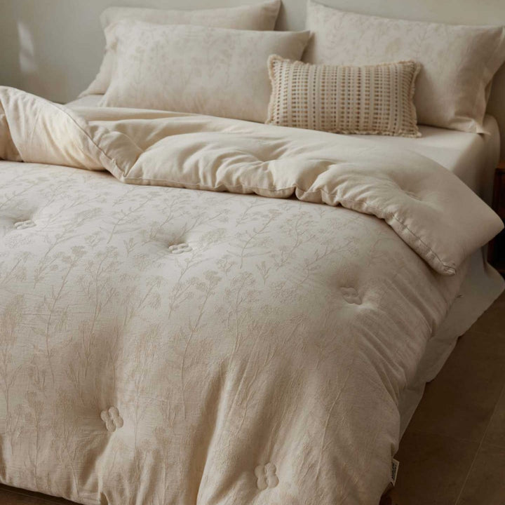 Quilted Tufted Comforter Set with Pillow Shams