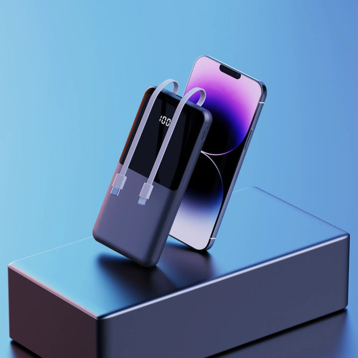 Portable power bank with integrated charging station and digital display Stornfield