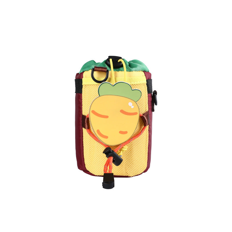 insulated kids water bottle carrier with drawstring closure and three universal attachment straps Stornfield