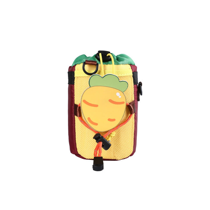 insulated kids water bottle carrier with drawstring closure and three universal attachment straps Stornfield
