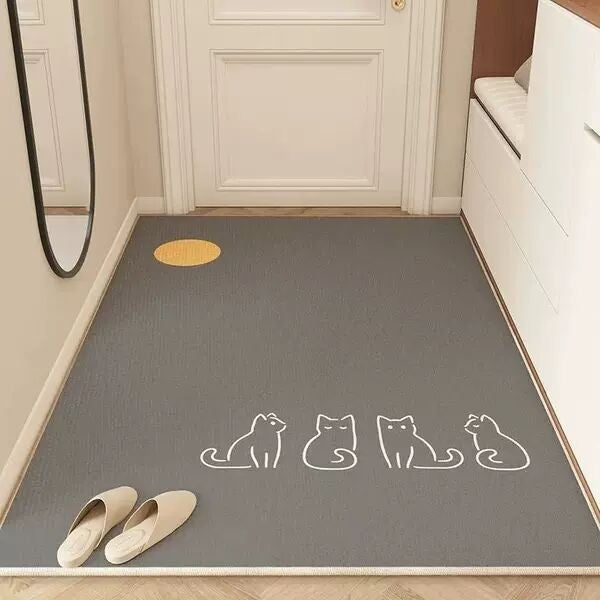 Playful Cat-Themed Area Mat