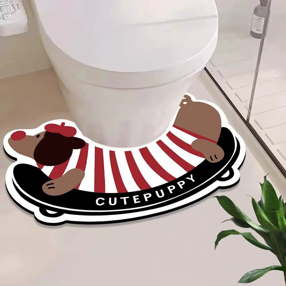 Cute Dog-Themed Bath Mat