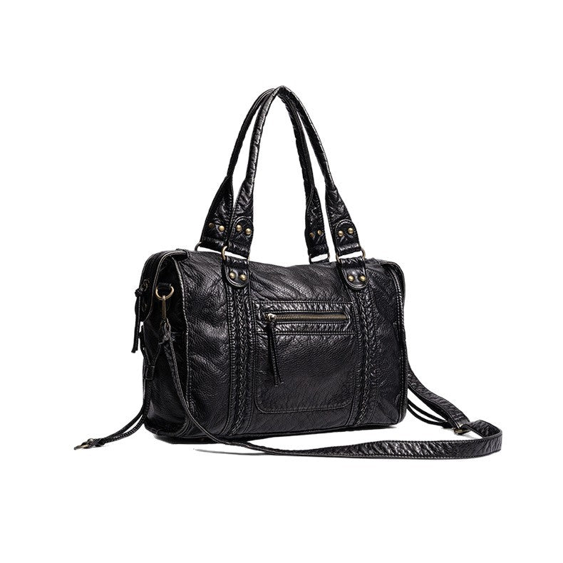 Distressed Leather Satchel Bag Stornfield