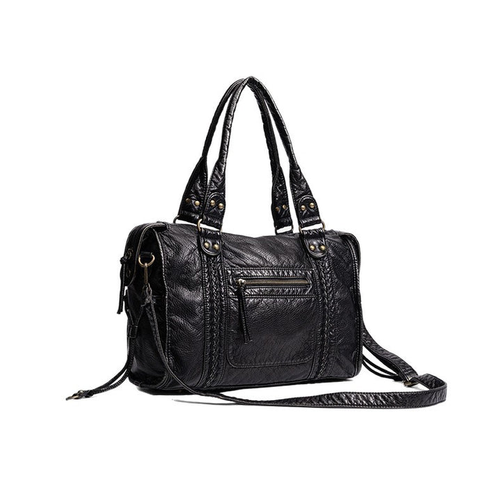 Distressed Leather Satchel Bag Stornfield