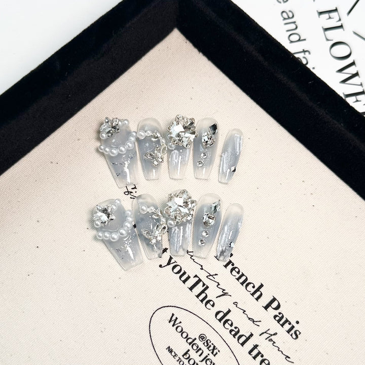 Glamorous Crystal-Embellished Press-On Nail Collection