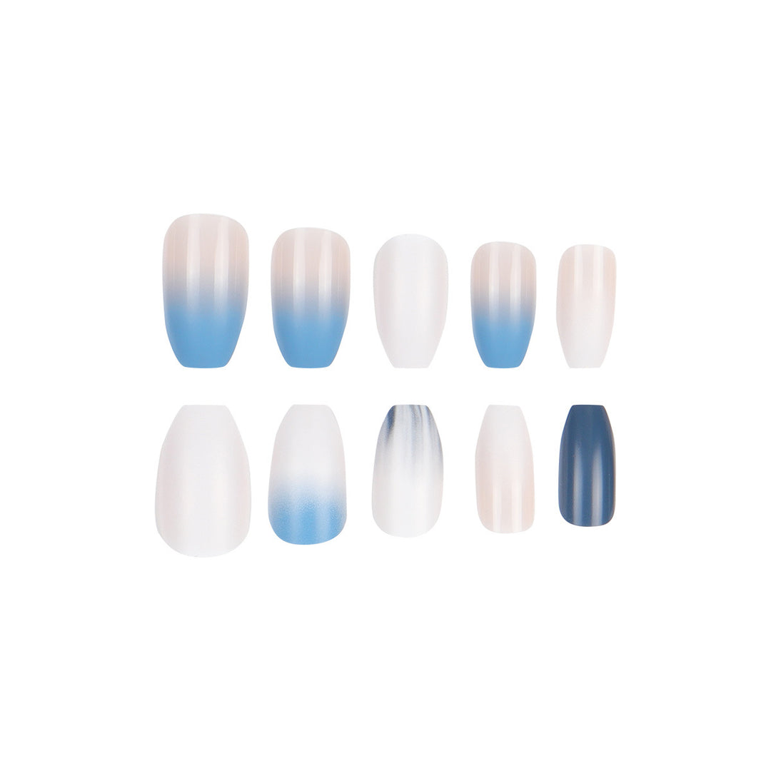 Ombre Matte Long Press-On Nails Stornfield