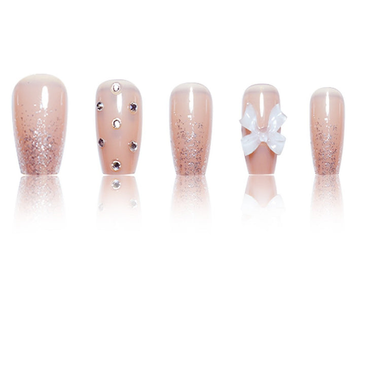 Decorative Press-On Nails with Butterfly and Gem Accents Stornfield
