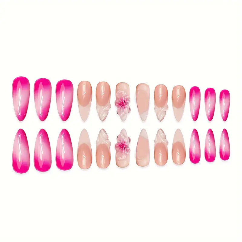 Detailed Floral Press-On Nail Art Stornfield