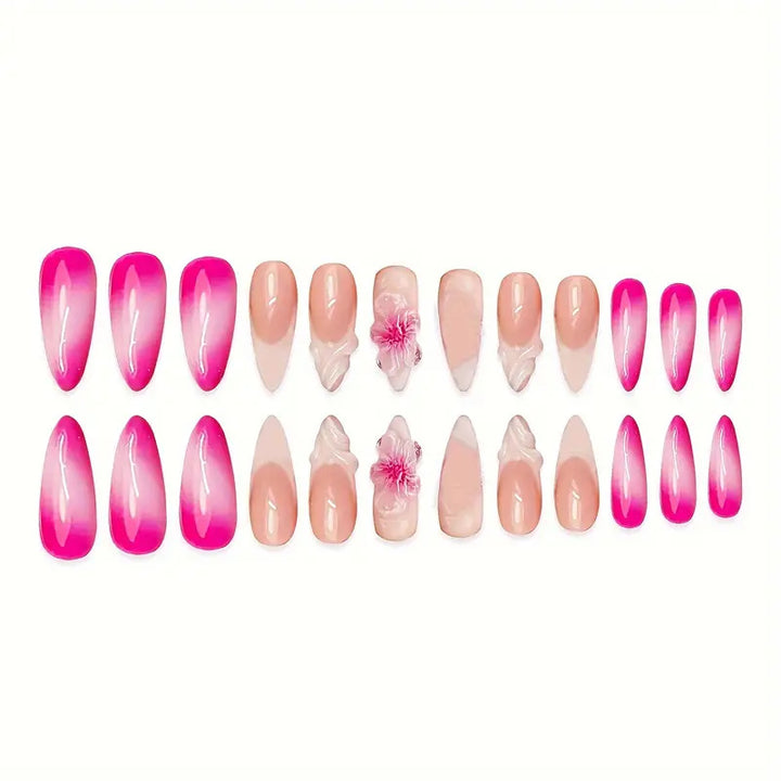Detailed Floral Press-On Nail Art Stornfield
