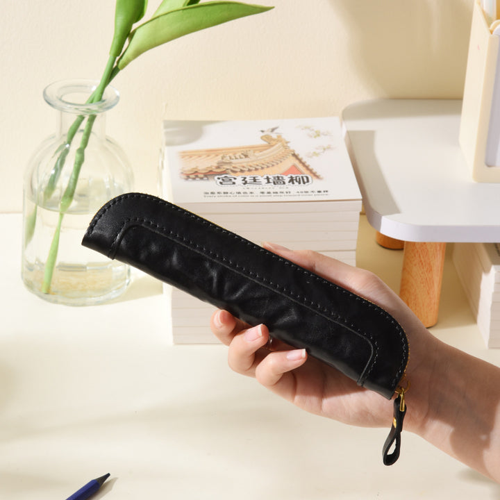 Premium Leather Zippered Pencil Case