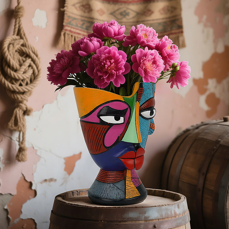Abstract Decorative Face Vase