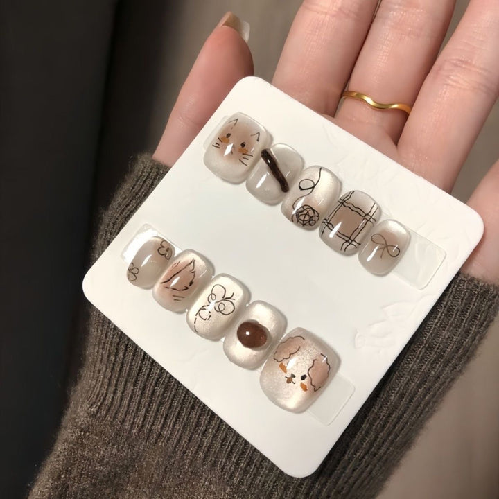 Artistic Animal-Themed Press-On Nails Stornfield