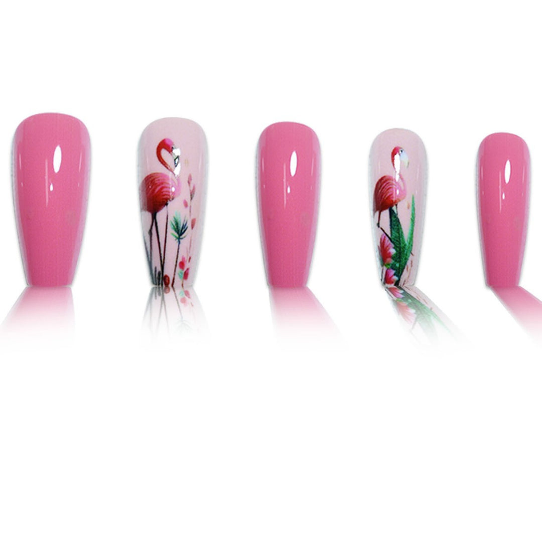 Floral Flamingo Press-On Nail Extensions Stornfield