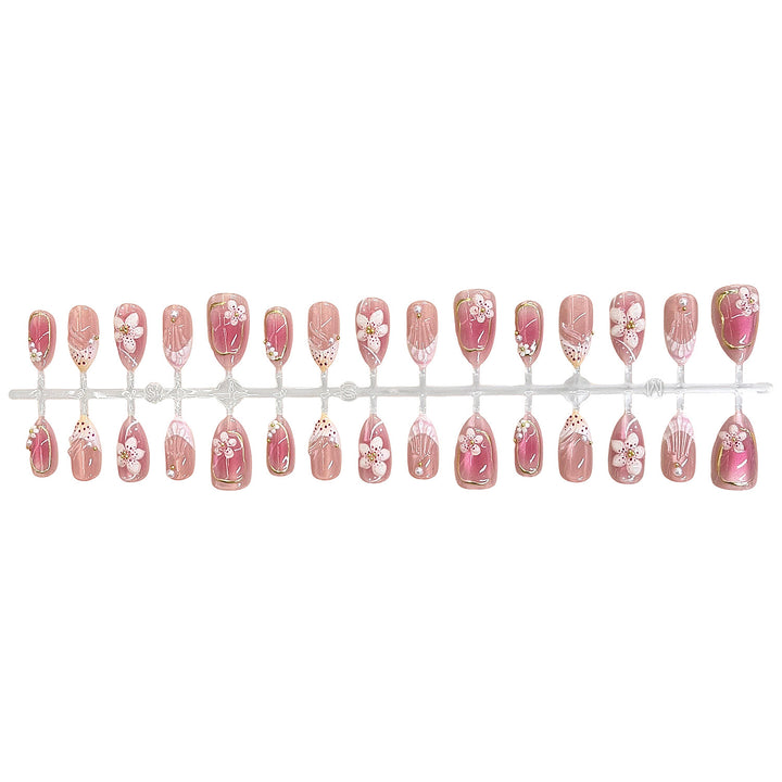 Detailed Floral Design Press-On Nail Set Stornfield