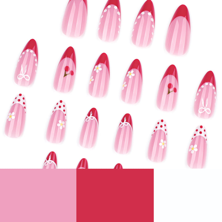 Artistic Nail Extensions with Cheerful Cherry Design Stornfield