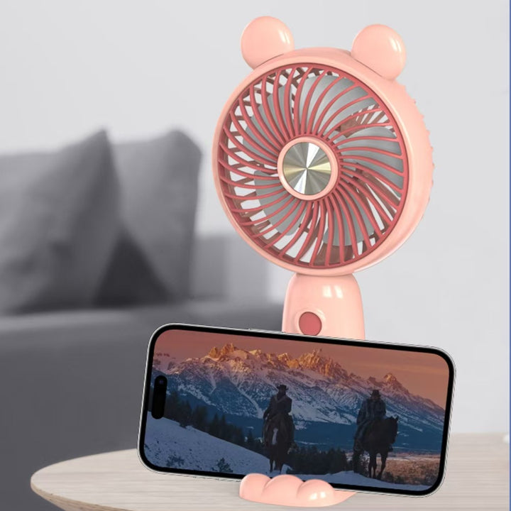 Ladies Portable Hand Fan in playful Bear Design Stornfield