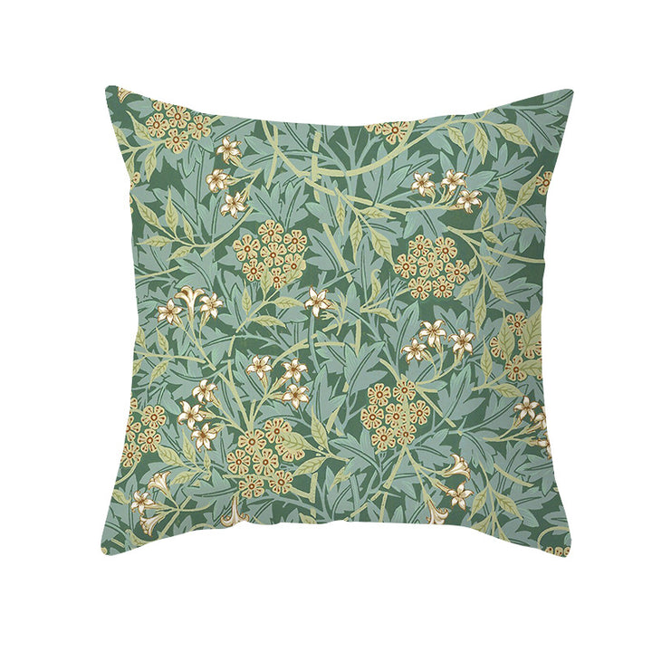 Botanical Heritage Jacobean Tapestry Square Pillow Cover with Concealed Zipper