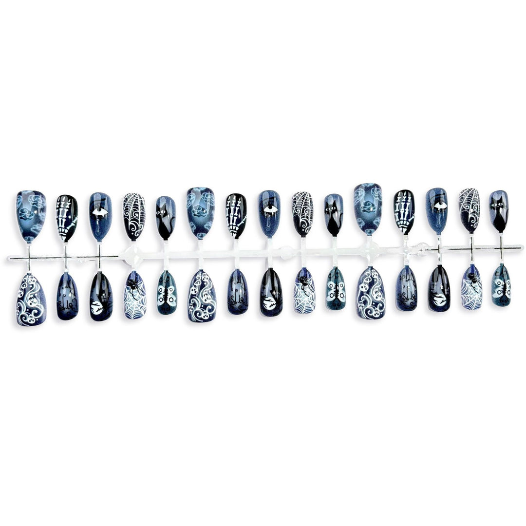 Artistic Halloween-Themed Press-On Nail Collection