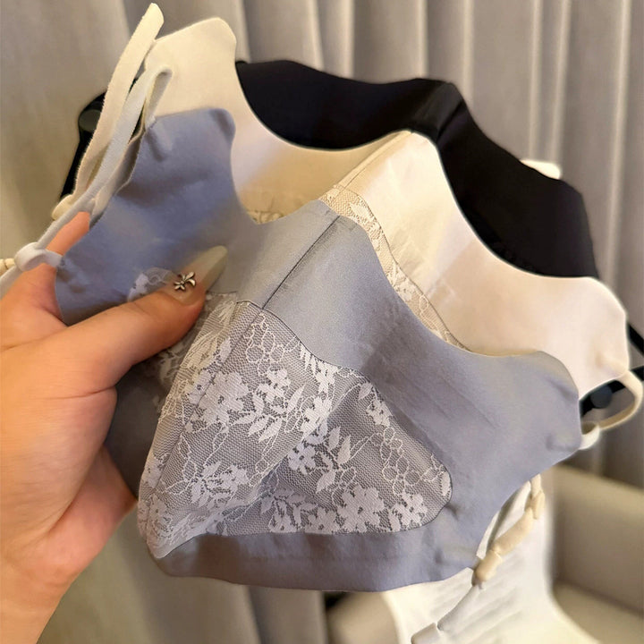 Lace-Panel Breathable Reusable Face Mask with Adjustable Ear Loops Stornfield