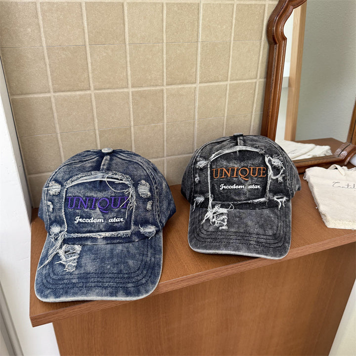 Men's Distressed Graphic Denim Baseball Cap Stornfield