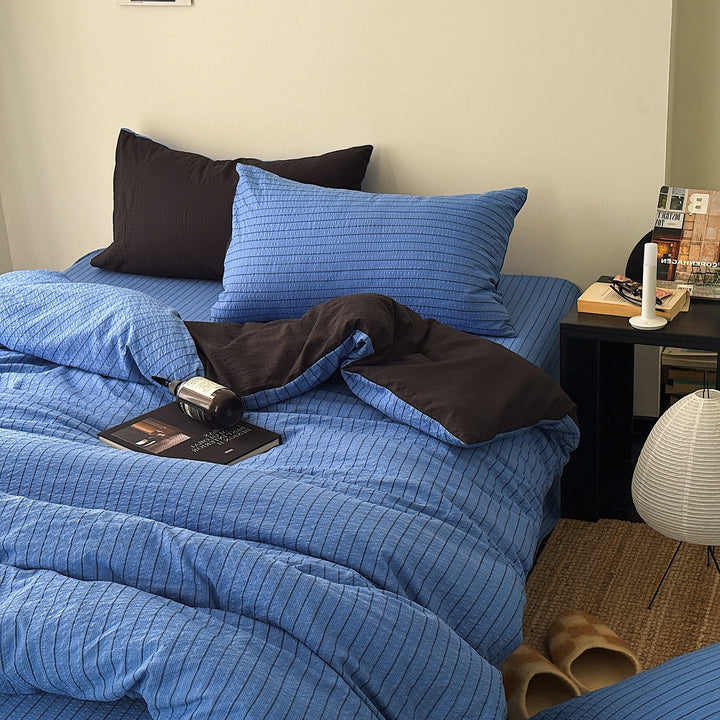 Striped Soft Cotton Bed Cover Set