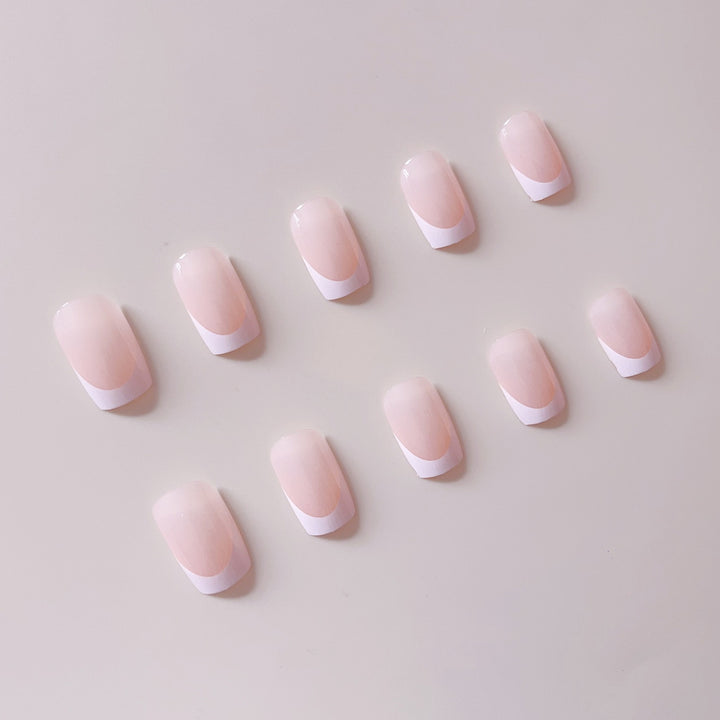 Artificial nail set with elegant French design and high-gloss finish Stornfield
