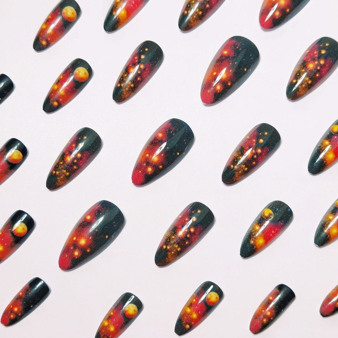 Galactic art nails with 3D planet motif Stornfield