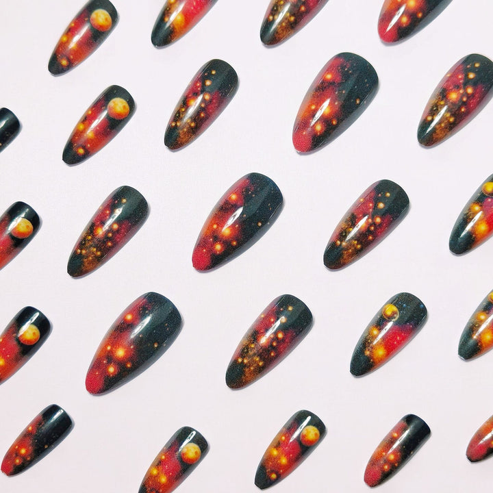 Galactic art nails with 3D planet motif Stornfield