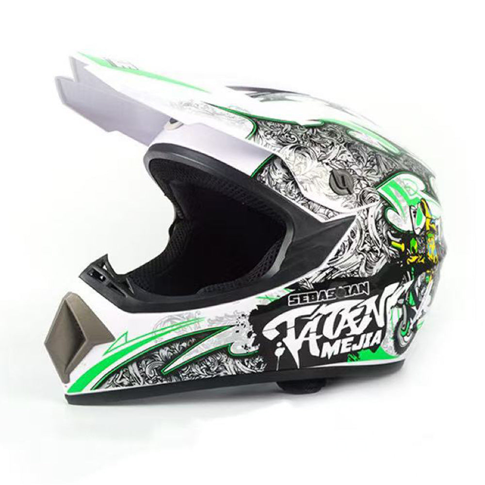 full-face motocross helmet with extended visor and reinforced chin guard Stornfield