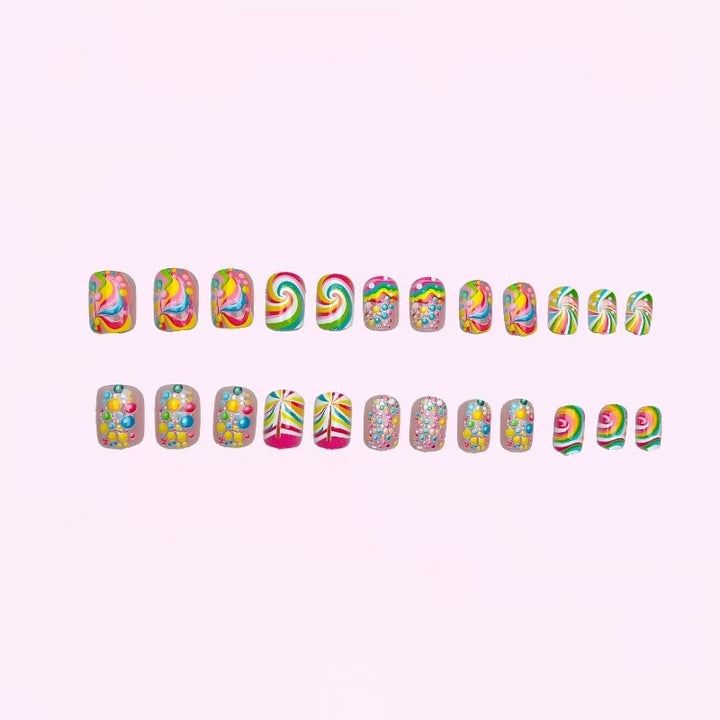 Artistic Candy Swirl Nail Art Set