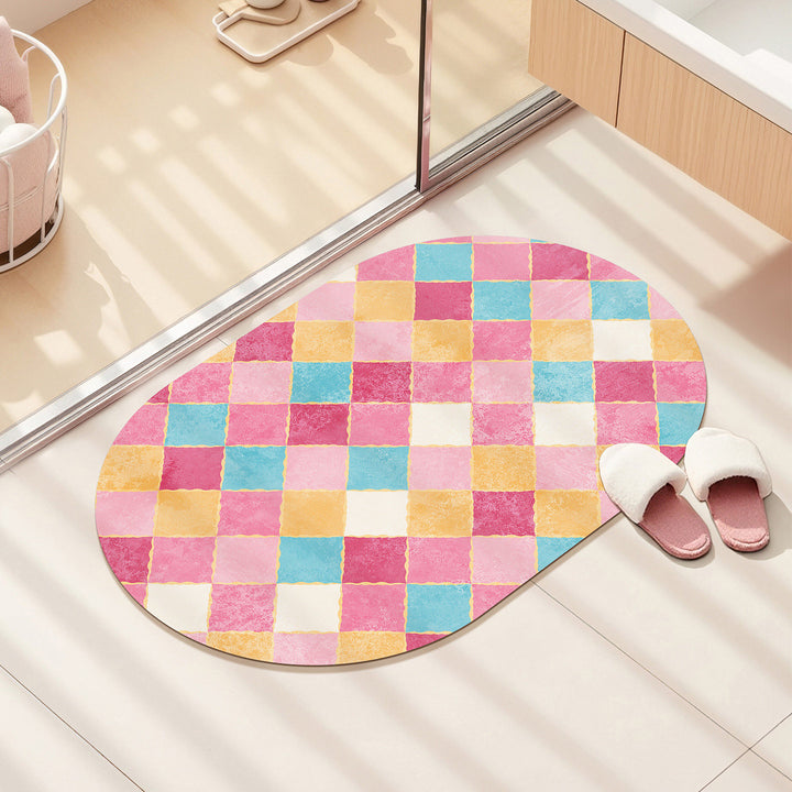 Colorful Geometric Pattern Bath Mat
