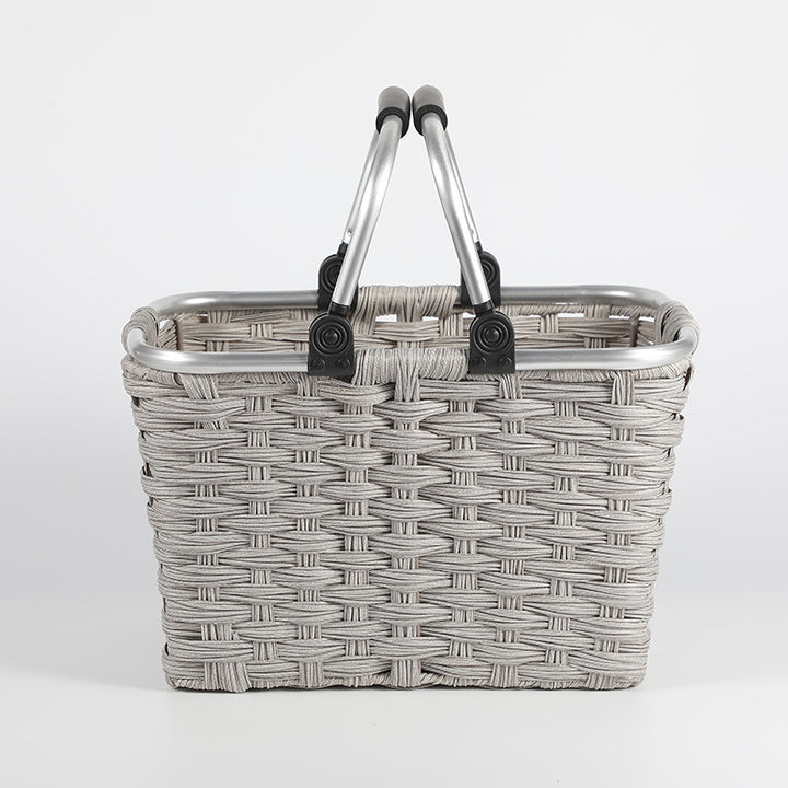 Women's Portable Shopping Basket with Aluminum Handle Stornfield
