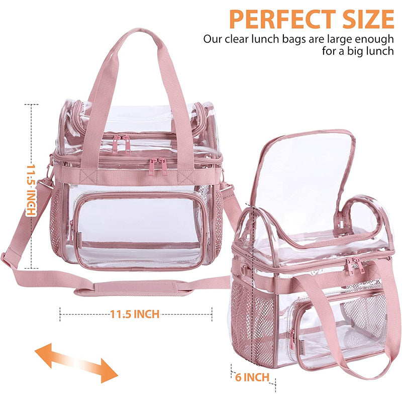 Transparent tote bag with breathable mesh inserts Stornfield