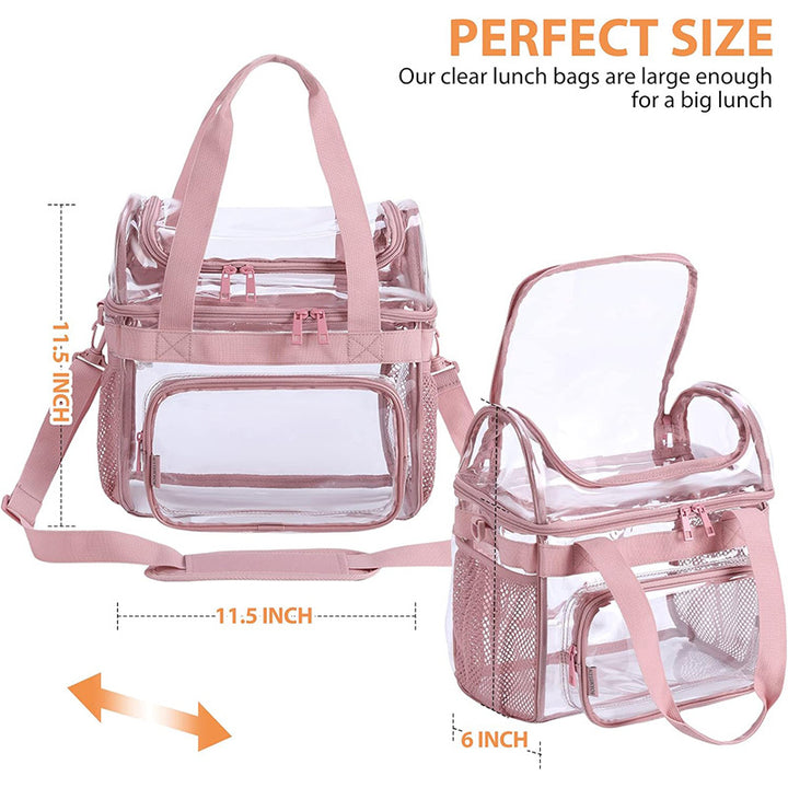 Transparent tote bag with breathable mesh inserts Stornfield