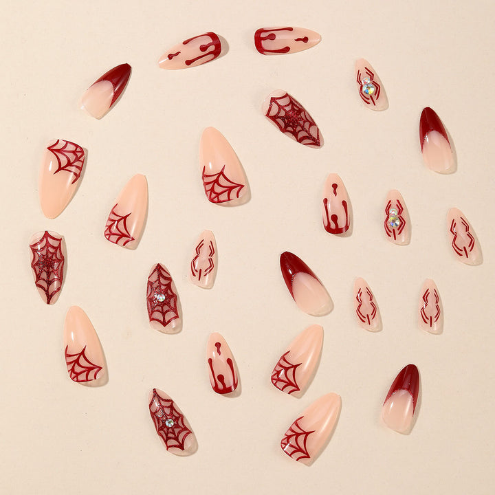 Gothic Horror-Themed Stiletto Nail Art Extensions Stornfield