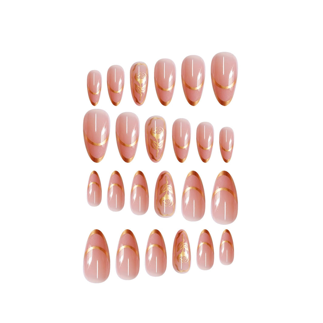 Elegant Floral Accent Press-On Nails Stornfield