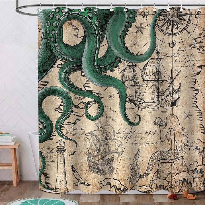 Ocean-Theme Shower Curtain Stornfield