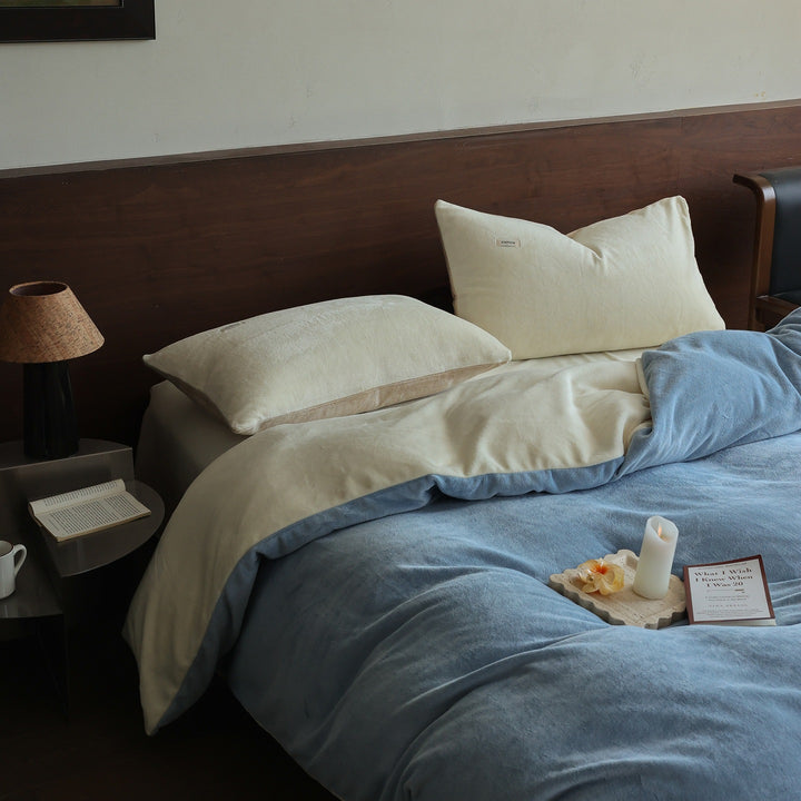 Similar microfiber duvet cover set with ultra-soft velour finish and pillowcases