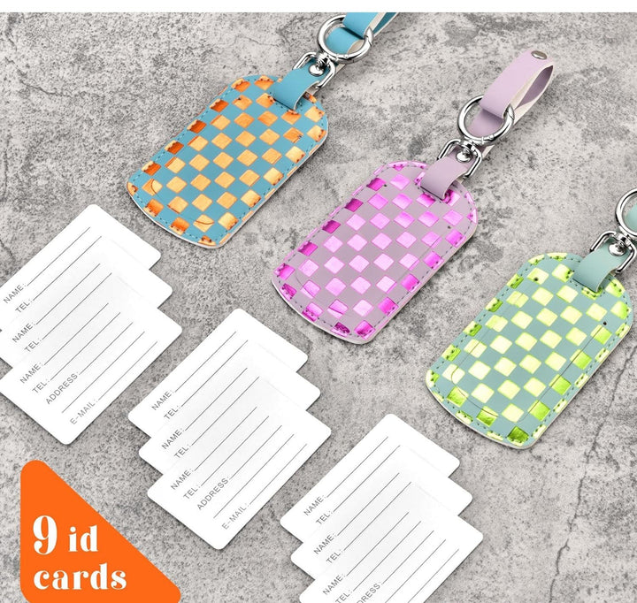 holographic woven luggage and passport ID tag with detachable keyring strap Stornfield