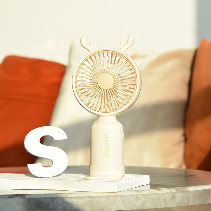 Portable Deer-Themed Handheld Cooling Fan Stornfield
